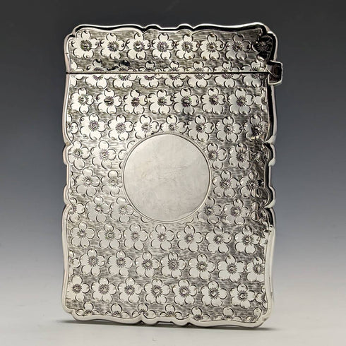 1897年 英国アンティーク 純銀製カードケース 58g Frederick Marson